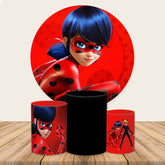 Lofaris Red Cartoon Woman Themed Round Backdrop Kit For Girl